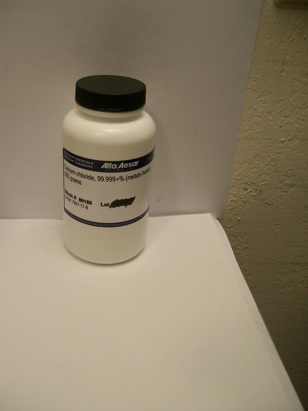 Cesium Chloride, 99.999+%, 10 grams, Alfa Aesar  