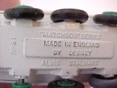 Vintage MATCHBOX LESNEY # 61 ALVIS STALWART BP EXPLORATION  