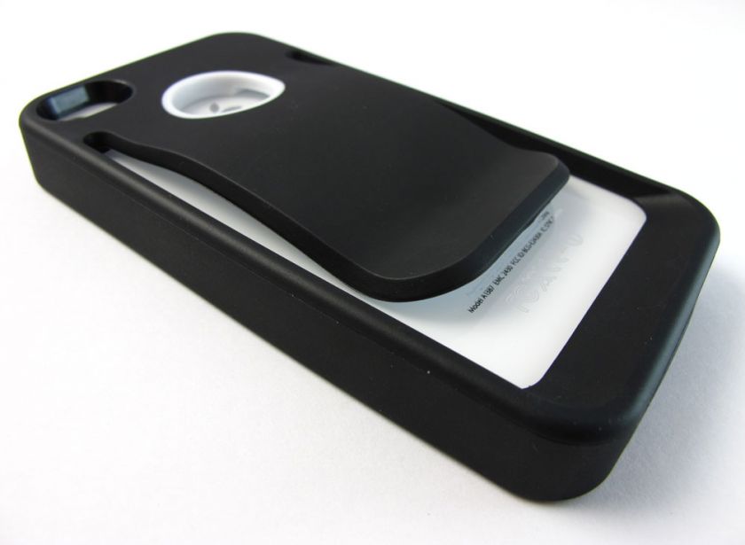 BLACK HARD TPU GEL CANDY SKIN CLIP CASE COVER APPLE IPHONE 4 4S PHONE 