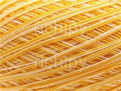 VARIEGATED POLLEN YELLOW COTTON YARN #10 CROCHET THREAD  