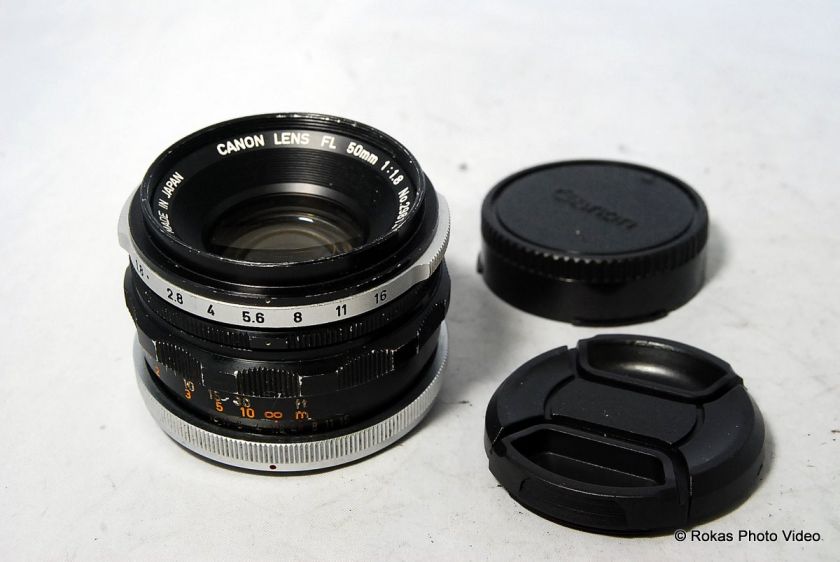 Canon 50mm f1.8 FL lens manual focus for FTb rated 6  