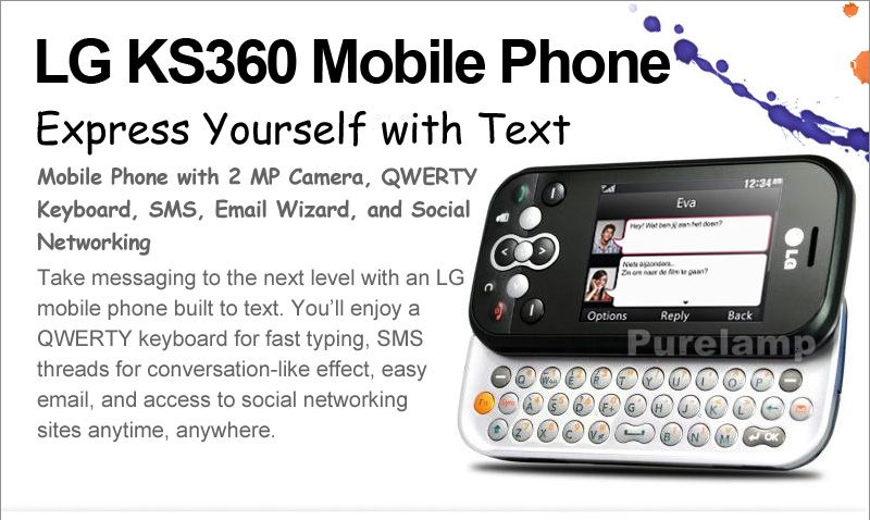 New LG KS360 Qwerty Touch Screen Mobile Phone 2MP 2G GSM Unlocked 