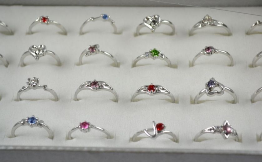 WHOLESALE LOT 40 PCS 14K WHITE GOLD WG PLATED RINGS R12  