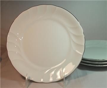 Mikasa WEDDING BAND Platinum L9709 4 salad plates  