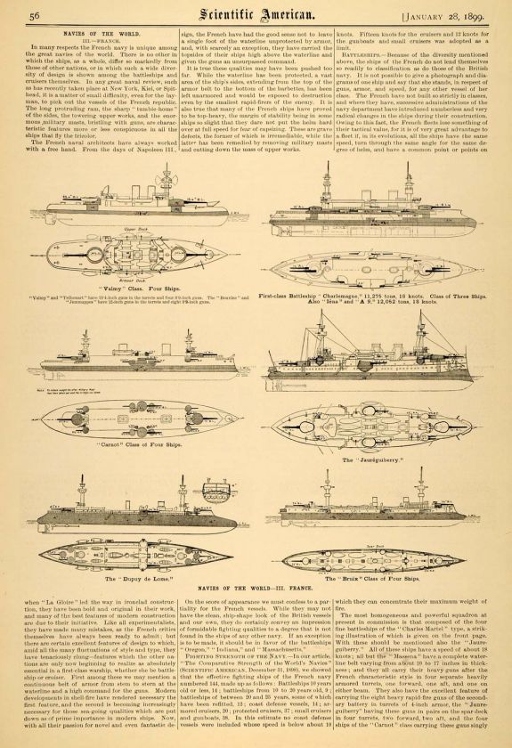 1899 Cover Scientific France Navy Battleships Fleet   ORIGINAL  