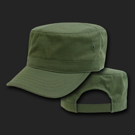 Olive Green GI Army Military Patrol Cadet Castro Flat Cadet Cap Caps 