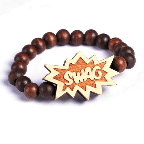 Nature Hip Hop Culture wood Bracelet SWAG Elastic Mens Rosary Jewelry 