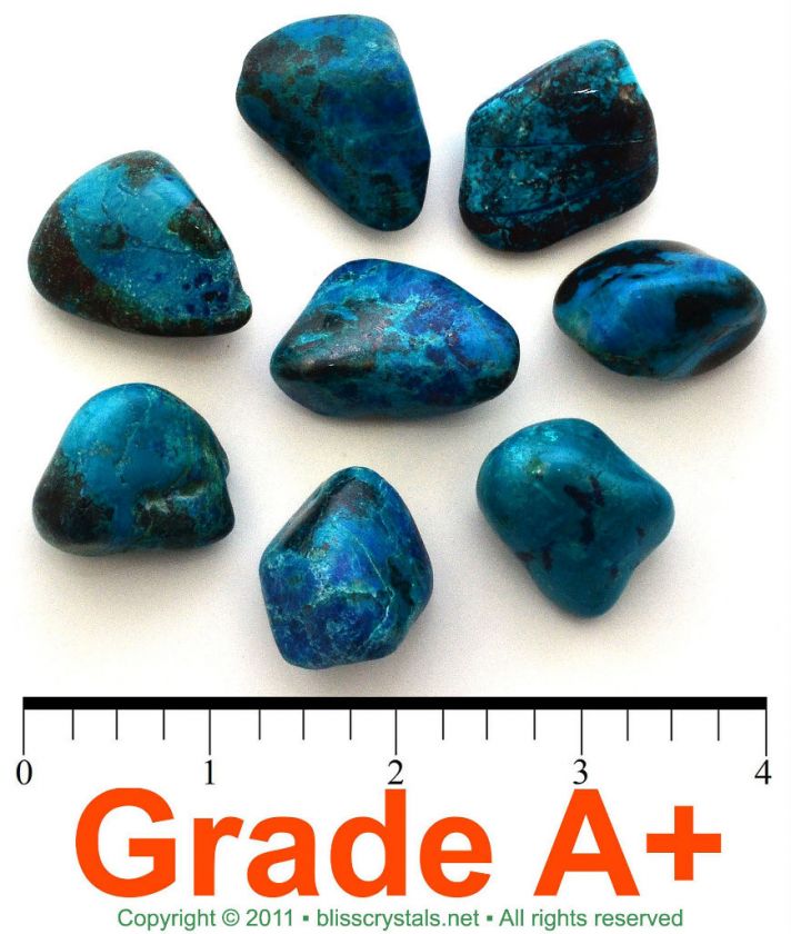 XL BLUEGRN CHRYSOCOLLA TUMBLED STONE CRYSTAL HEALING  