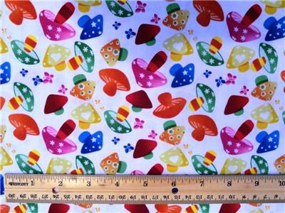 New Mushroom Fabric BTY Retro Trippin Avlyn Food  