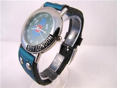 BOY LONDON Quartz Watch Punk Leather Band Mens  