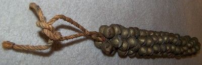 100 Antique Morocco Small Brass Bells Strung on Rope  