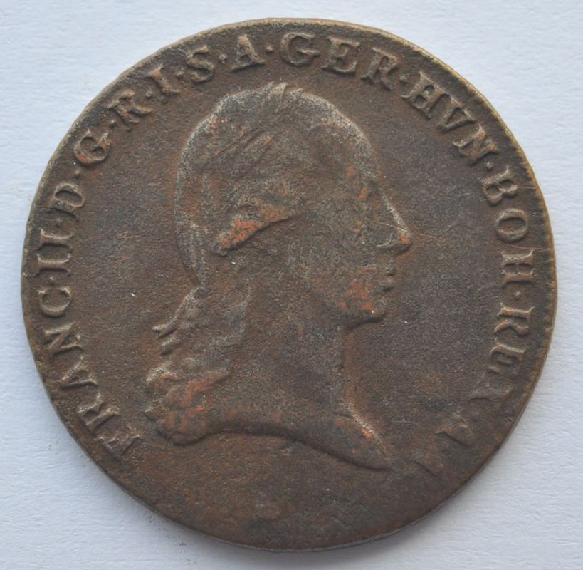 Austria 3 Kreuzer 1800 Copper Coin in VF+, 100% Authentic.