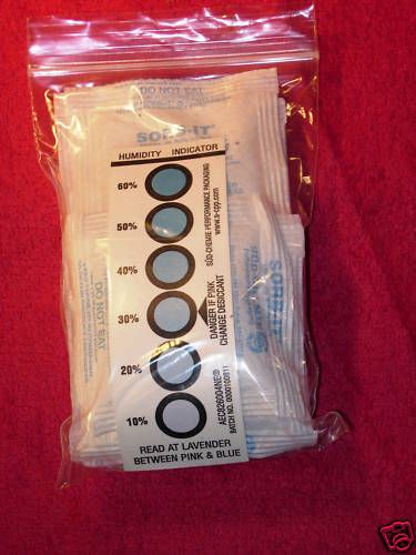   Desiccant Silica Gel +1 Humidity Card.Use w/survival/food/kits  