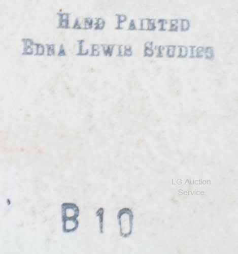 Edna Lewis Studio Reverse Hand Painted Oriental B10  