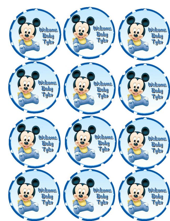 BABY SHOWER MICKEY Cupcake Topper Party Favor Supply  