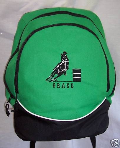 PERSONALIZED Barrel Racing HORSE Backpack book bag NEW  