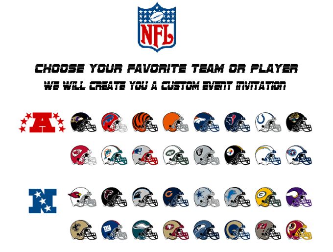 We can create a custom design for you with ANY of the NFL TEAMS