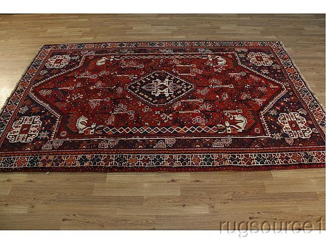 EXCELLENT TRIBAL 5X8 SHIRAZ PERSIAN ORIENTAL AREA RUG WOOL & WOOL 