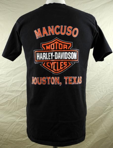   Motorcycles Mancuso Houston Texas Mens T shirt Medium Black Logo