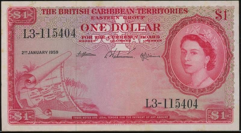 British Caribbean Territories 1 Dollar 1959, P.7c  