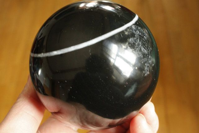 Item Name 82mm Tourmaline Ball Black Crystal White Band Stone Sphere 