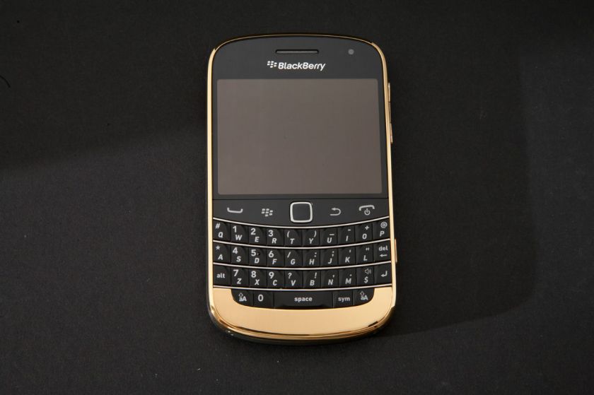 BlackBerry Bold 9900 Black Unlocked Gold Plated Mirror Finish 