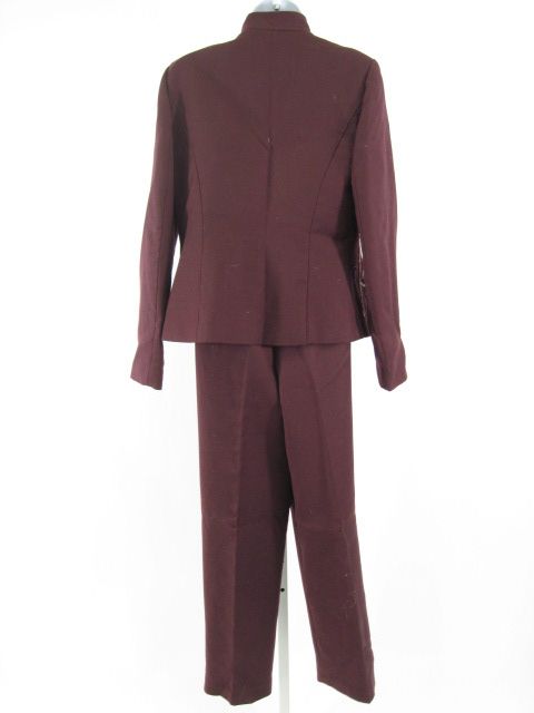 BLOOMINGDALES Maroon Sequin Blazer Pants Suit Sz 6/6P  