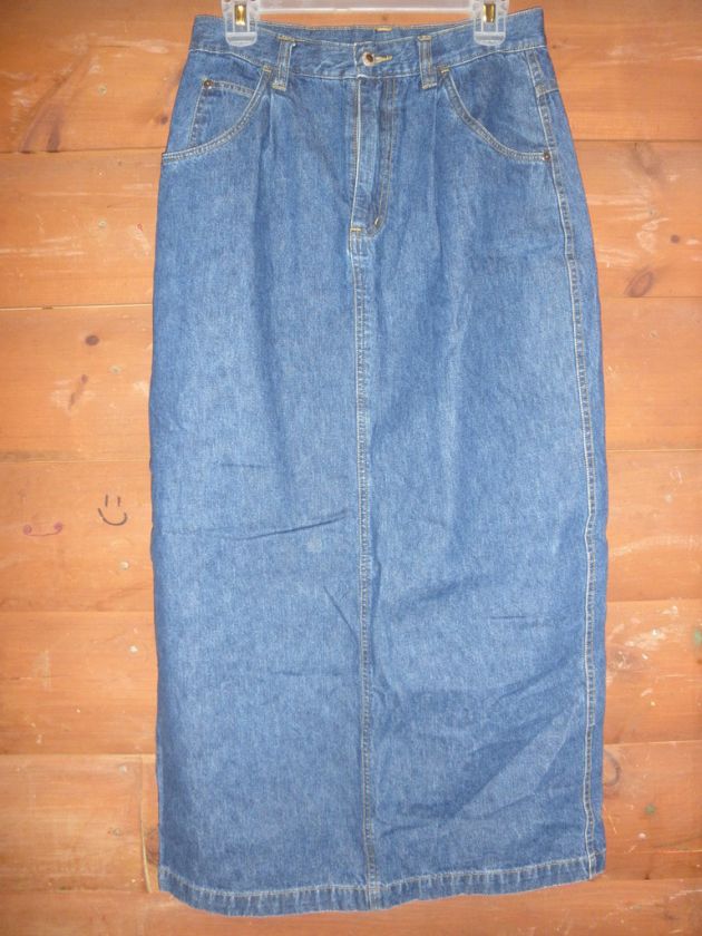 WOMENS CAROLINA BLUES BRAND LONG BLUE JEAN SKIRT SZ 10 (T49)  