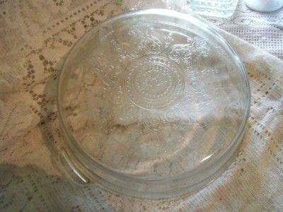   King~Crystal Glass~Philbe~Baker/Roaster/Lid~Cake Pan~Blue Tint  