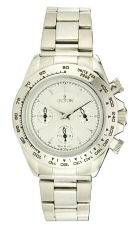 CROTON Tachymeter ChronoGraph White Dial Mens Watch  