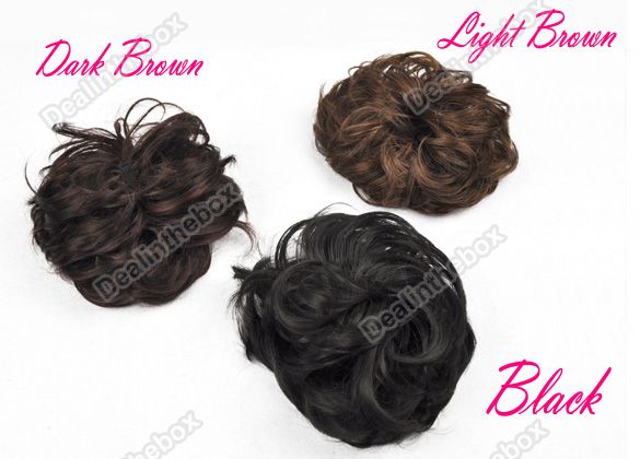   Hair Stylish straight Bun Wig Hairpiece Scrunchie Synthetic  