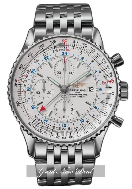 BREITLING NAVITIMER WORLD SS SILVER DIAL A2432212/G571  