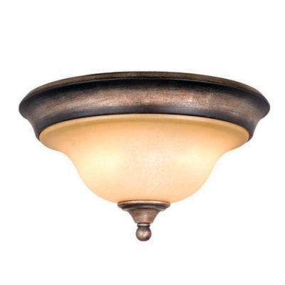 NEW 2 Light Med Flush Mount Ceiling Lighting Fixture, Bronze, White 