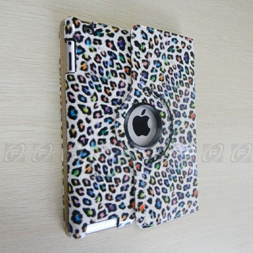 The New iPad 3 360 Rotating Stylish Leather Case Smart Cover Stand 