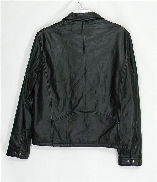 VINTAGE Black WILSONS Lambskin LEATHER Flight MOTORYCLE Bomber COAT 