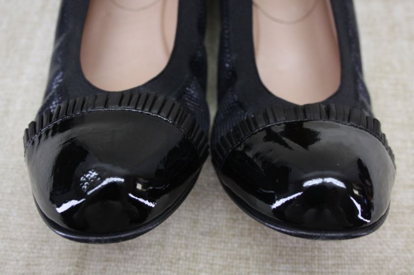 Anyi Lu Cara Flats Black Leather Ballet flats shoes 37.5 / 7 US $385 