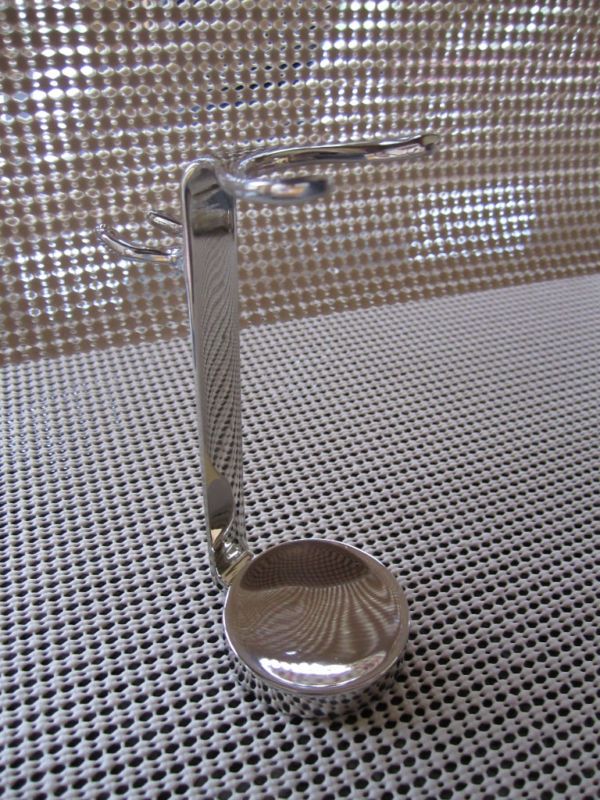 SHAVING STAND FOR BRUSH & RAZOR~CAST BRASS~NICKEL PLATED  