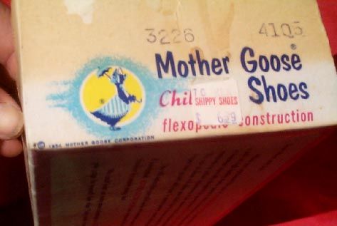 Vintage 1954 Mother Goose Shoes Box w/ Great Childerns Story Book 