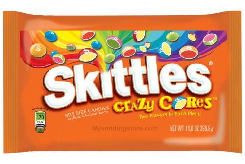 12 BAGS CRAZY CORE SKITTLES CANDY bulk gumball vending  