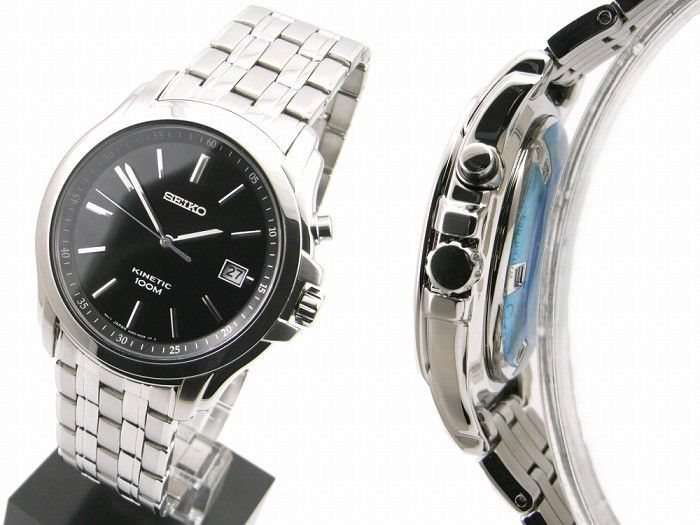 SEIKO SKA489 SKA489P1 Kinetic Black 100m Free Ship  