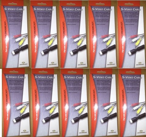 10 LOT S Video Cables for Sega Dreamcast System Console by interact 