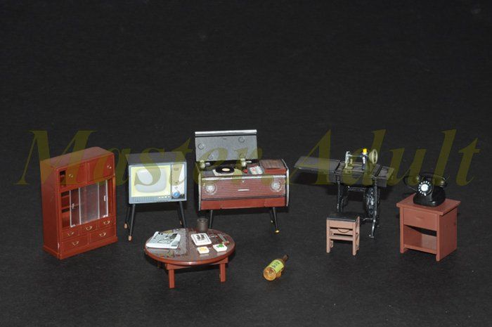   Miniature 112 Handmade Japanese SHOWA Era Retro Home Set 6 pcs RARE