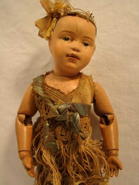   14 Antique SCHOENHUT Flapper WOOD Character DOLL Intaglio Eyes  