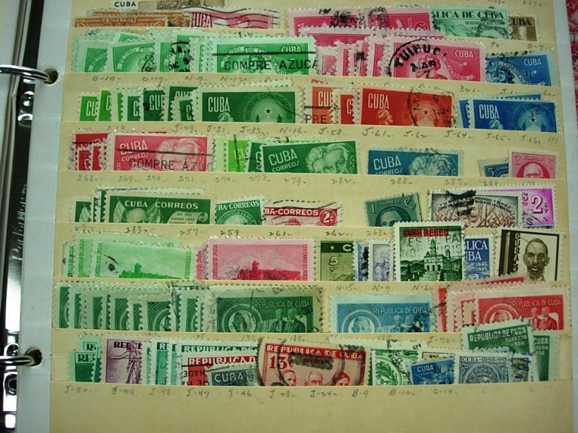 CUBA, 3000+ Stamps in stockpages & hinged on some pages.