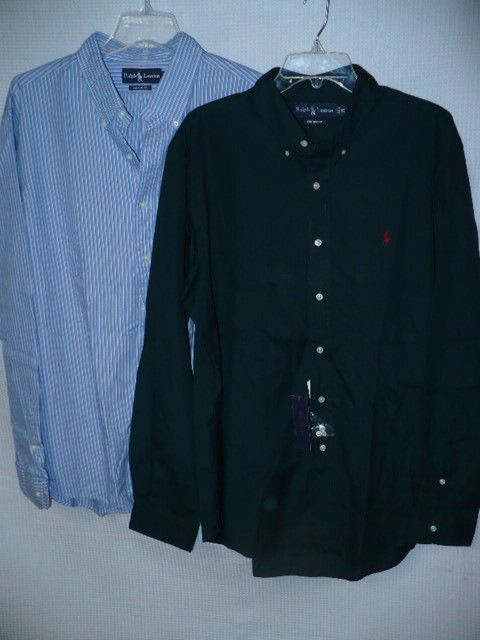   LAUREN MENS LONG SLEEVED BUTTON DOWN SHIRTS CUSTOM FIT 100% COTTON