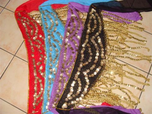 Belly Dance Dangles Hip Scarves   Assorted Colours  