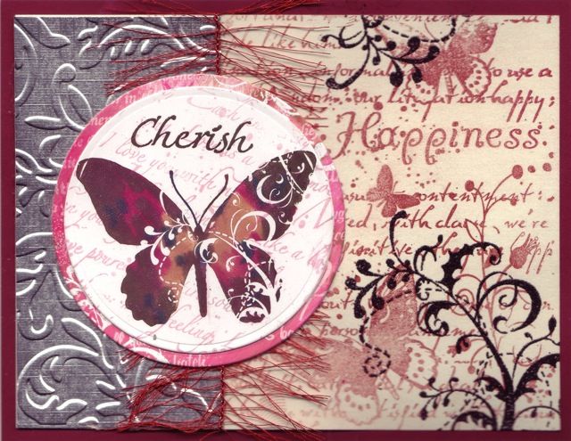 HAPPINESS (1) CLING MOUNTED BACKGROUND RUBBER STAMP  