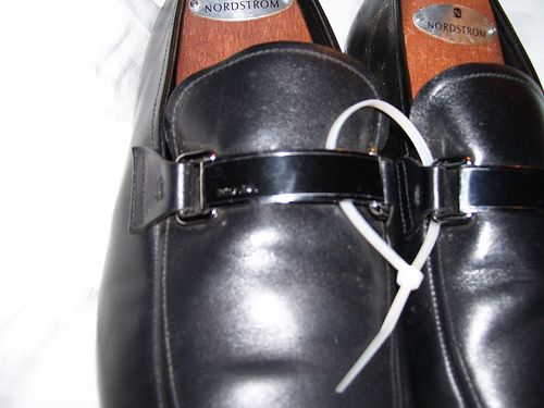 Mens Prada Logo Plaque Bit Black Loafers 10.5 D $520  