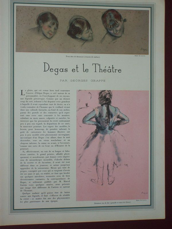 1937 EDGAR DEGAS FOLIO OF BALLERINA PRINTS, HARLEQUIN  