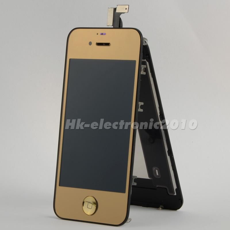 Gold Full Screen Assembly+Housing+Button For Iphone 4G  